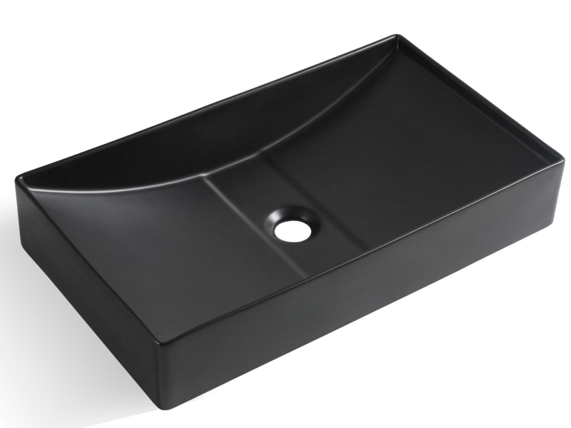 Matt black rectangle wash basin