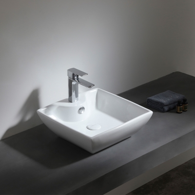 manufacturer for square shape ceramic wash basin with tap hole