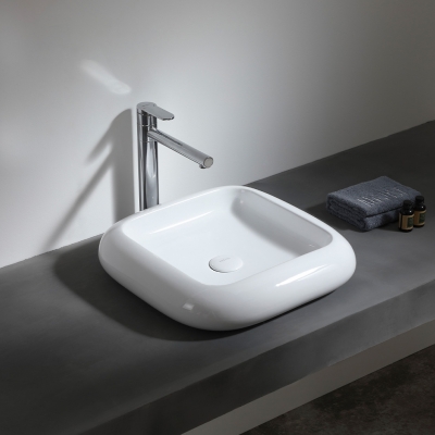 Low Price Ceramic Glossy White Wash Basin Bathroom Sink