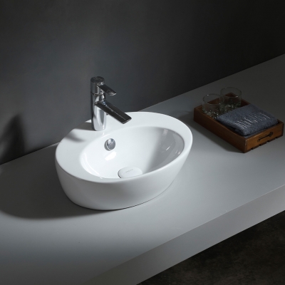 supply Low Price Ceramic Glossy White Bathroom Sink