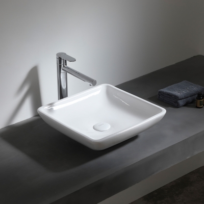 Stock Ceramic Glossy White Wash Basin Bathroom Sink