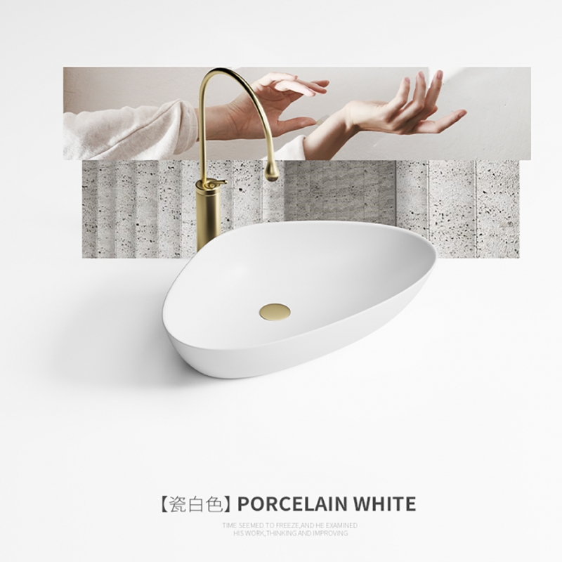 Matt white Triangle shape wash basin